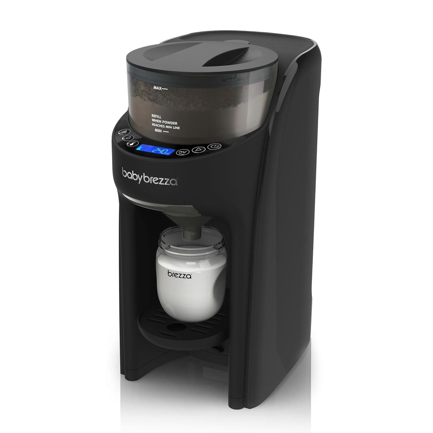 Baby Brezza New and Improved Formula Pro Advanced Formula Dispenser Machine - Automatically Mix a Warm Formula Bottle Instantly - Easily Make Bottle with Automatic Powder Blending, Black
