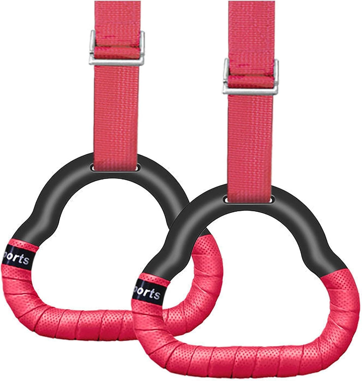 Gymnastic Rings Set, Childrens Home Fitness Training Equipment, with Adjustable Buckle Heightening Pull Ring, for Physical Training Used with Indoor Horizontal Bar, Children Exercise Pull