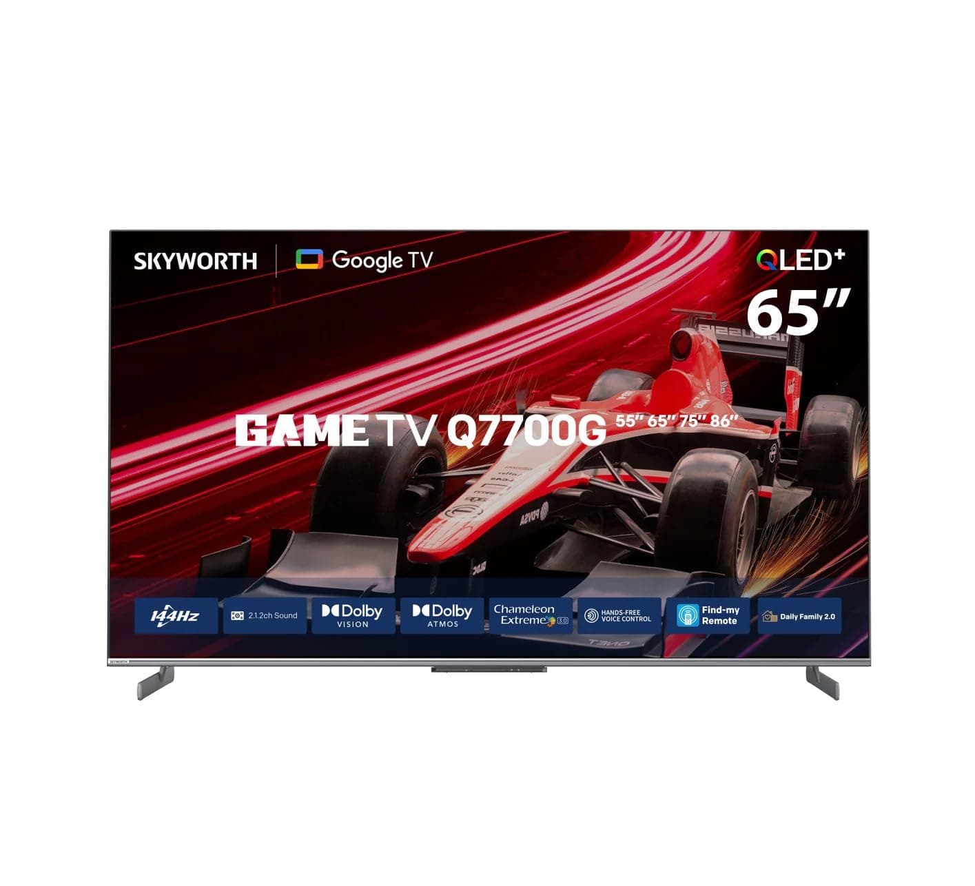 Skyworth 65Q7700G - 65" 4K QLED Google TV, 144Hz VRR, Dolby Vision, Dolby Atmos, HDMI 2.1, 50W Sound, 3GB RAM, 16GB Storage, Google Assistant, Dual Wifi, Game Mode. (2 Years Warranty)