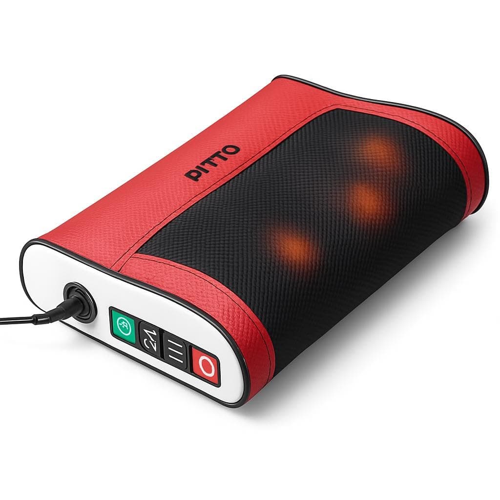 FITTO Electric Shiatsu Infrared Heating Massage Pillow with 3 Modes – Deep Tissue Neck, Shoulder, Back Pain Relief, Adjustable Heat & Smart Timer