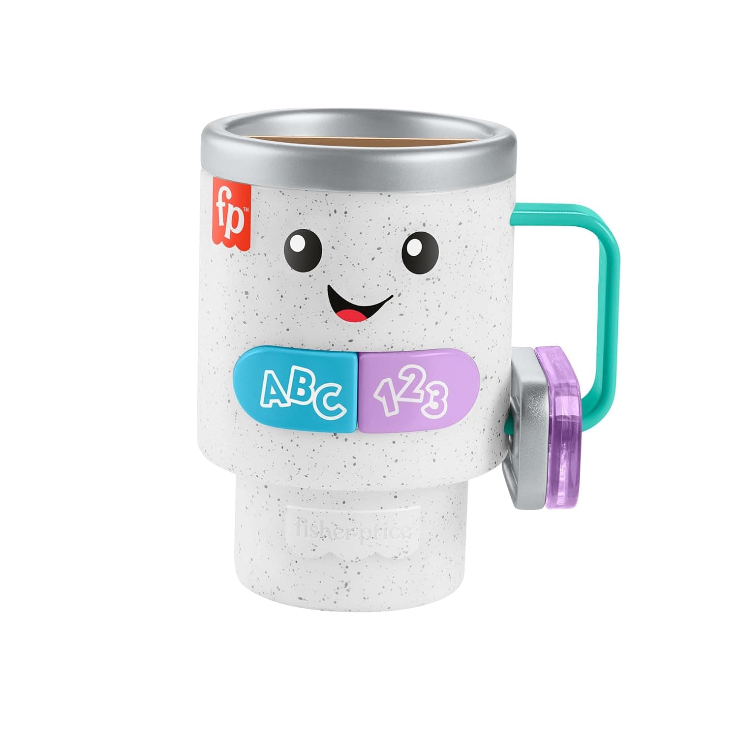 Fisher-Price Interactive Learning Toy Coffee Cup It's Time to Learn Laugh & Awake, with Lights and Music, Multilingual Version, Children's Toy, From 6 Months, HXF49