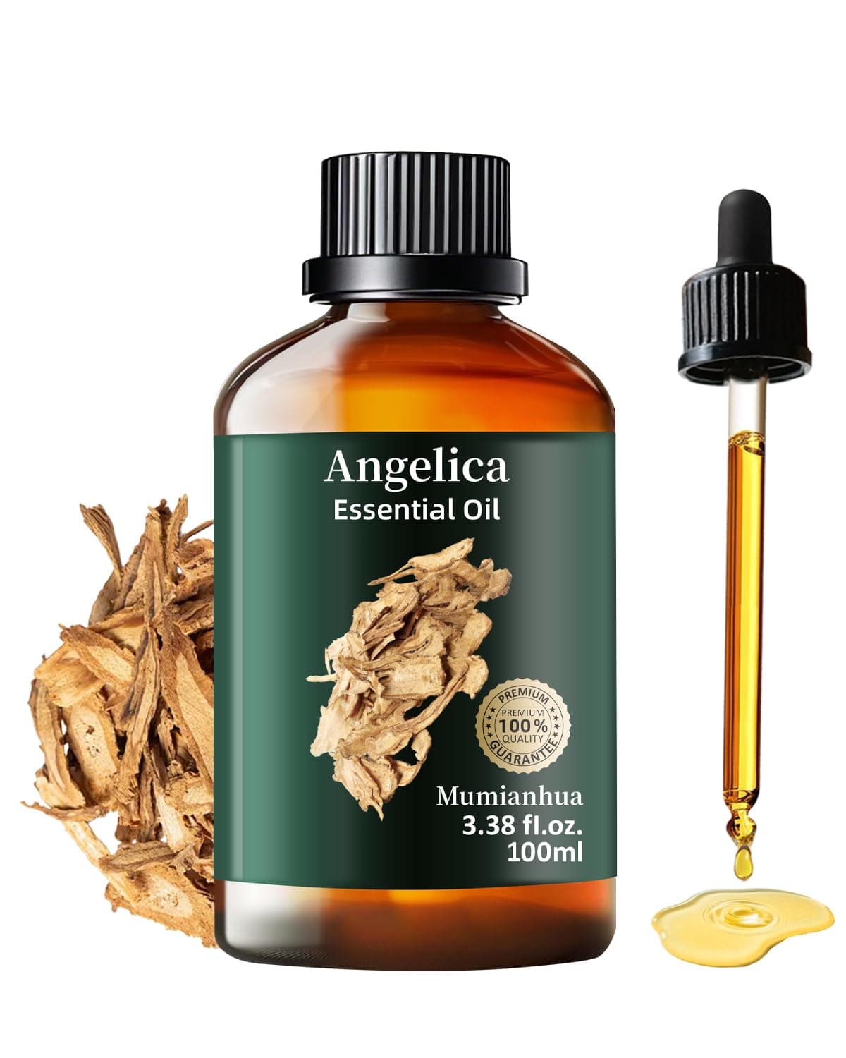 Angelica Root Essential Oil 100 ml, 100% Pure, Diffuser, Skin, Hair, Aroma | Essential Oil Diffuser, Angelica Essential Oil, for Massage and Candle Making, Relaxing, Angelica Root Organic Oil