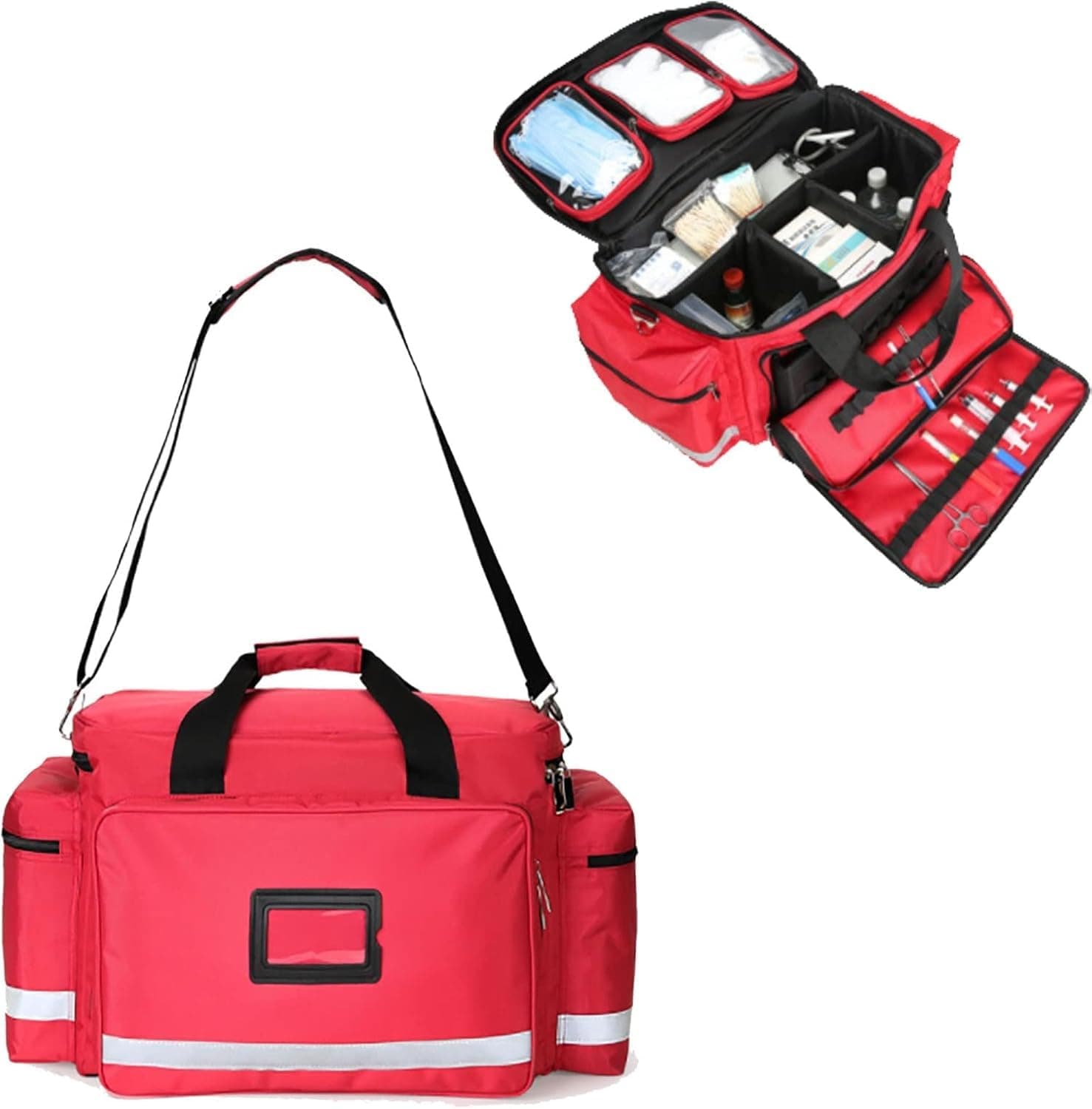 Medical Supplies Bag, Family First aid kit Large-Capacity,Nurse Bag with Handle and Shoulder Strap,Multiple Pockets Portable Medical Kits(A,45 * 35 * 25)