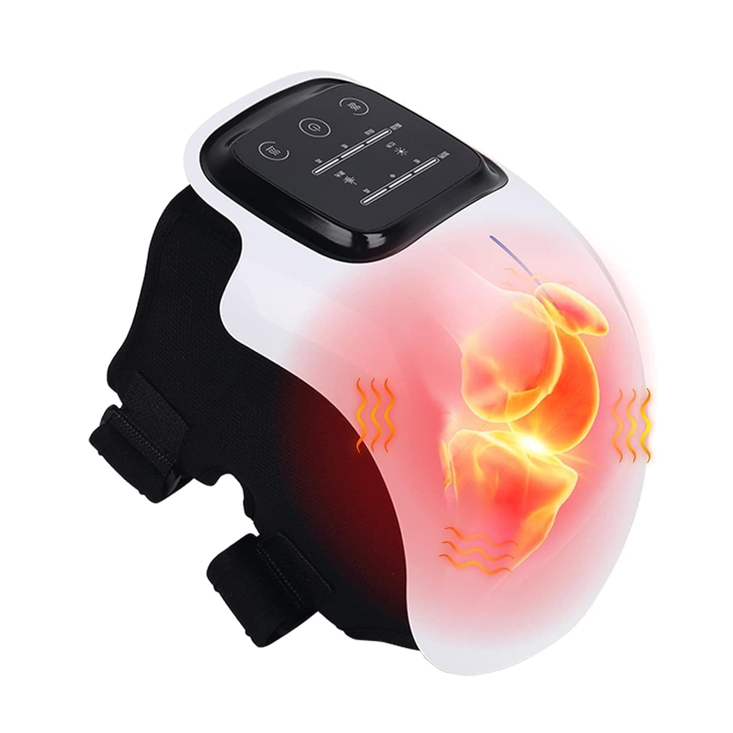 Knee Massager-Large LED Screen Arthritis Knee Massage Wearable with Heat Rechargeable Electronic Smart Knee Massage for Knee Joint Pain Injury, Swelling and Stiffness