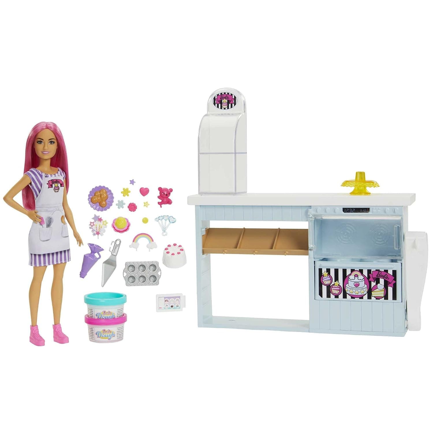 Barbie® Doll Bakery Playset with Pink-Haired Petite Doll, Baking Station, 20+ Pieces