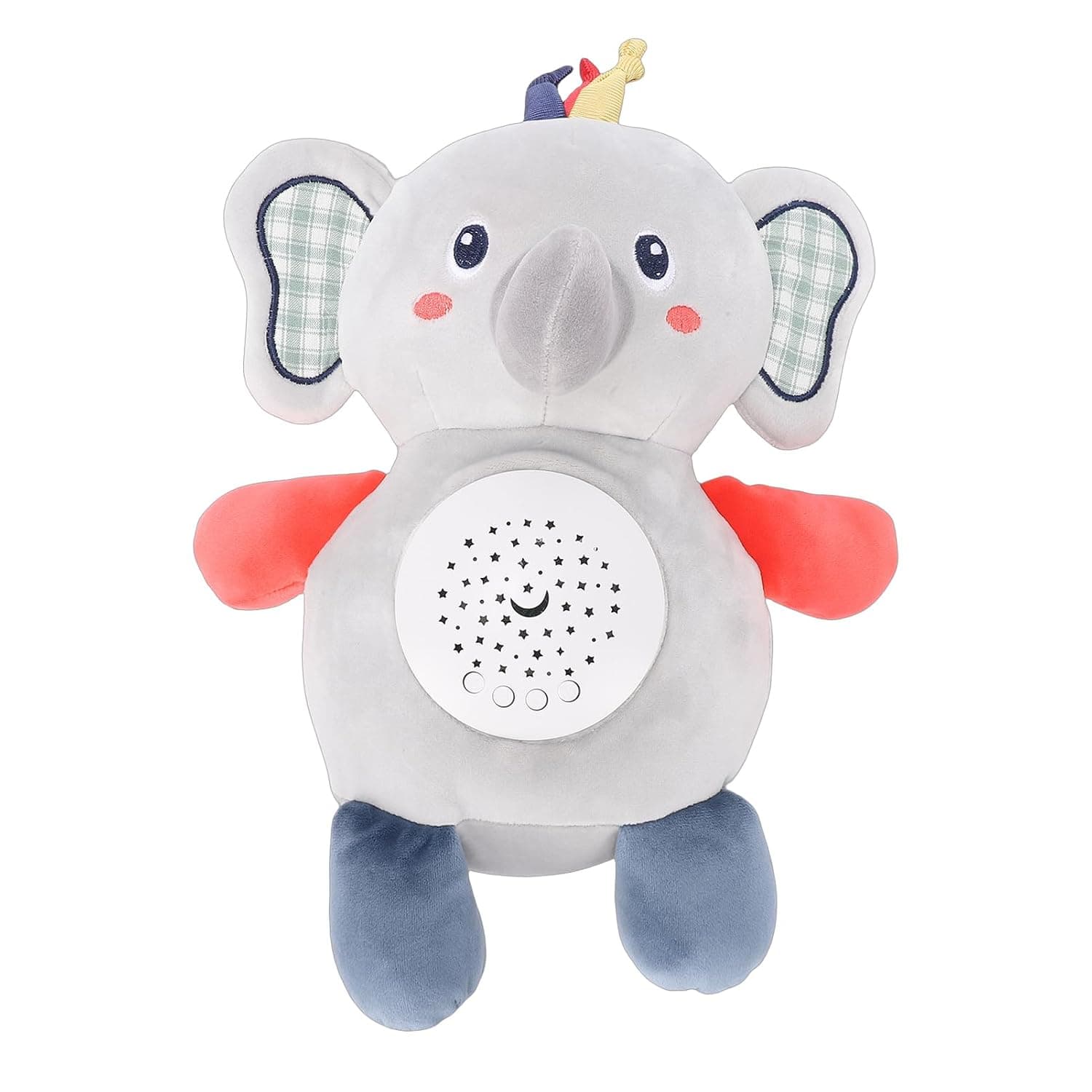 EMUKOEP Soft Plush Elephant Soother, Adorable Plush Toy with Comforting Elephant Music for Babies Ensures Sweet and Relaxing Moments
