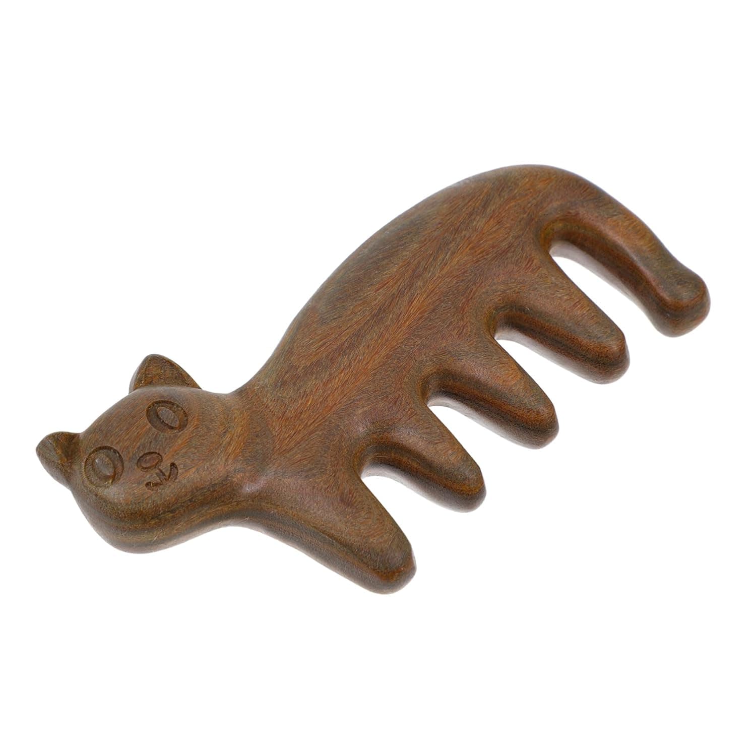 Green Sandalwood Massage Comb Head Massager Wide Teeth for Scalp Relaxation and Home Use