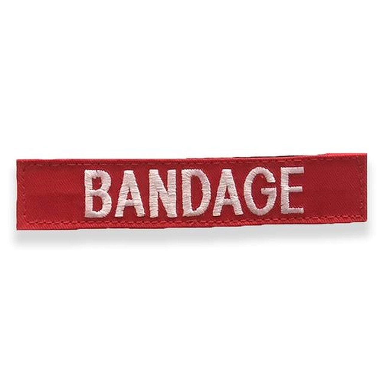 Medical Name Tapes - 1" x 5" for Packs and Pouch Designations (Bandage - White on Red)