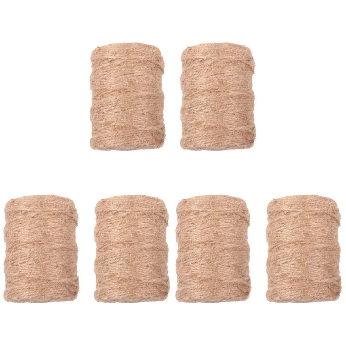 6 Rolls 3 Gift M/Jute Materials Cord Crafts Projects Display Industrial Gifts M DIY of Wrapping Rope Ing for Decorative Burlap Artworks Strandsarts Hessian Aging Gardening