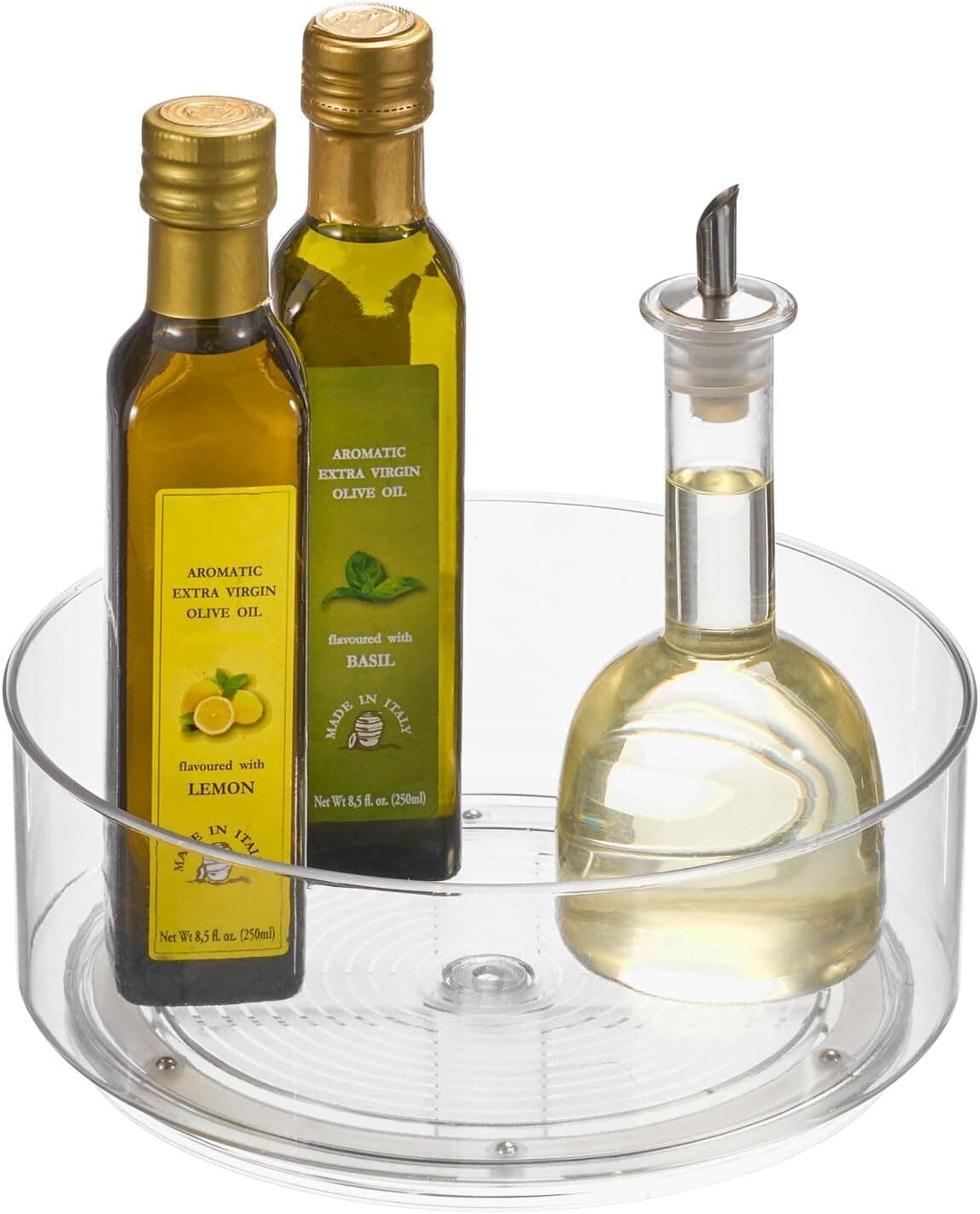 منظم دوار من ليزي سوزان للخزانة، تخزين توابل دوار شفاف مطور 12 انش للمطبخ والمخزن والثلاجة والحمام والطاولة وتنظيم التوابل وطاولة الزينة والحمام