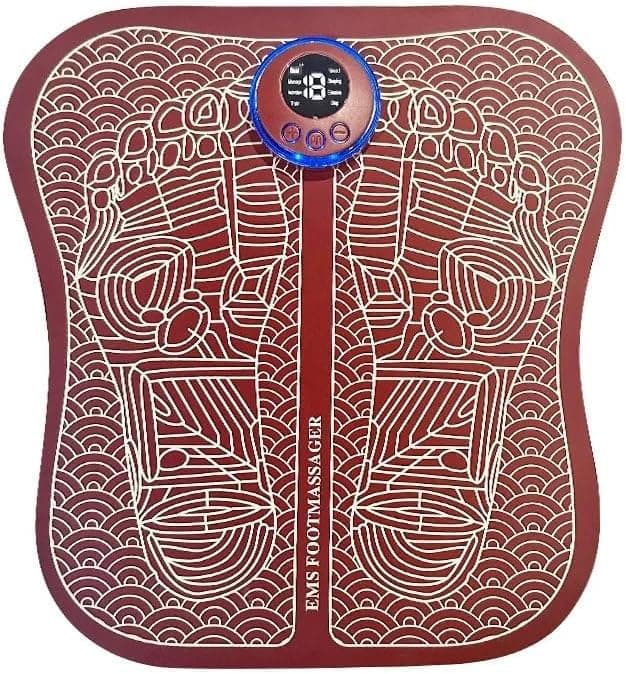 EMS foot massager with heat and massage modes, Foot massager with adjustable intensity, Foot massager for circulation, plantar fasciitis, relaxation,
