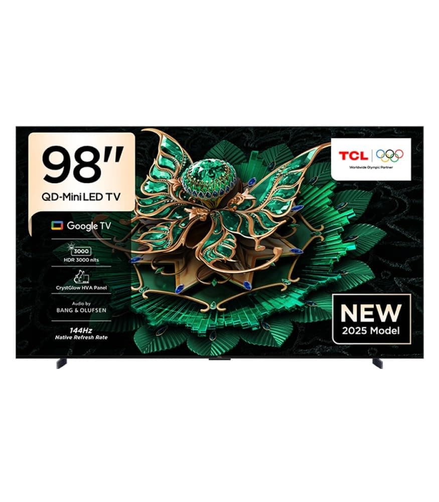 تلفزيون من تي سي إل بشاشة ٩٨ بوصة، بدقة 4K، موديل 98C7K، بتقنية كيو دي-ميني ليد