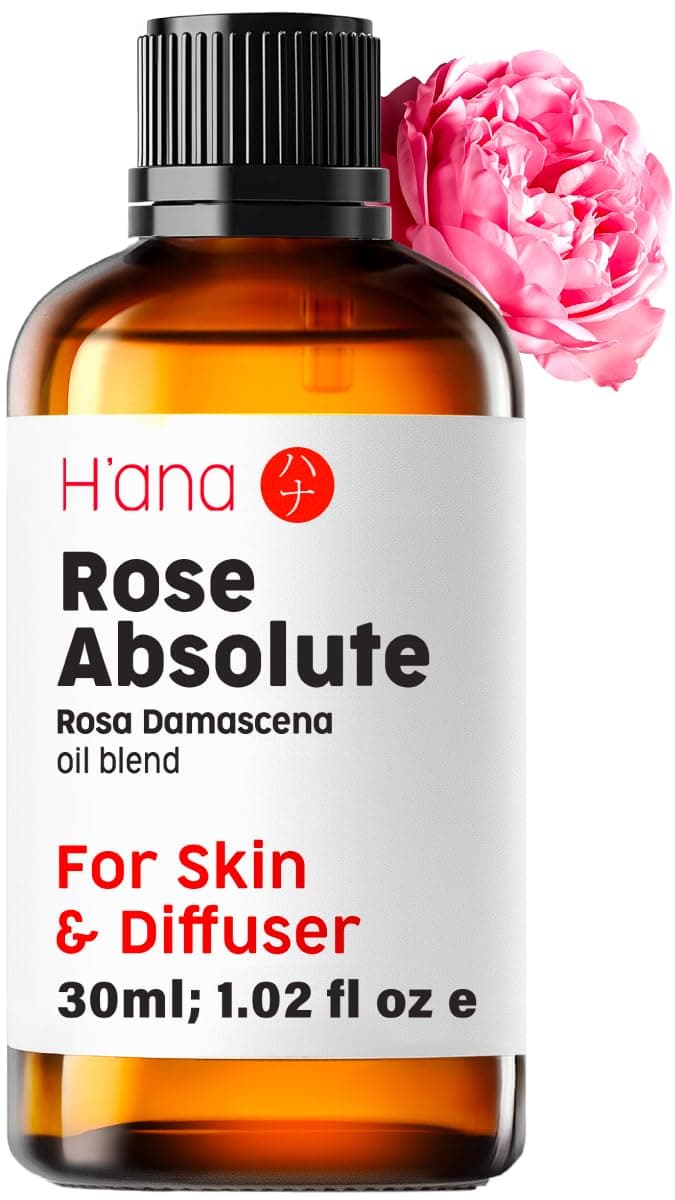 Hana Rose Absolute Essential Oil - Relieves Stress and Moisturizes Skin - for Sweeter Stress-Free Days - 100 Pure Therapeutic Grade for Aromatherapy and Topical Use - 30ml