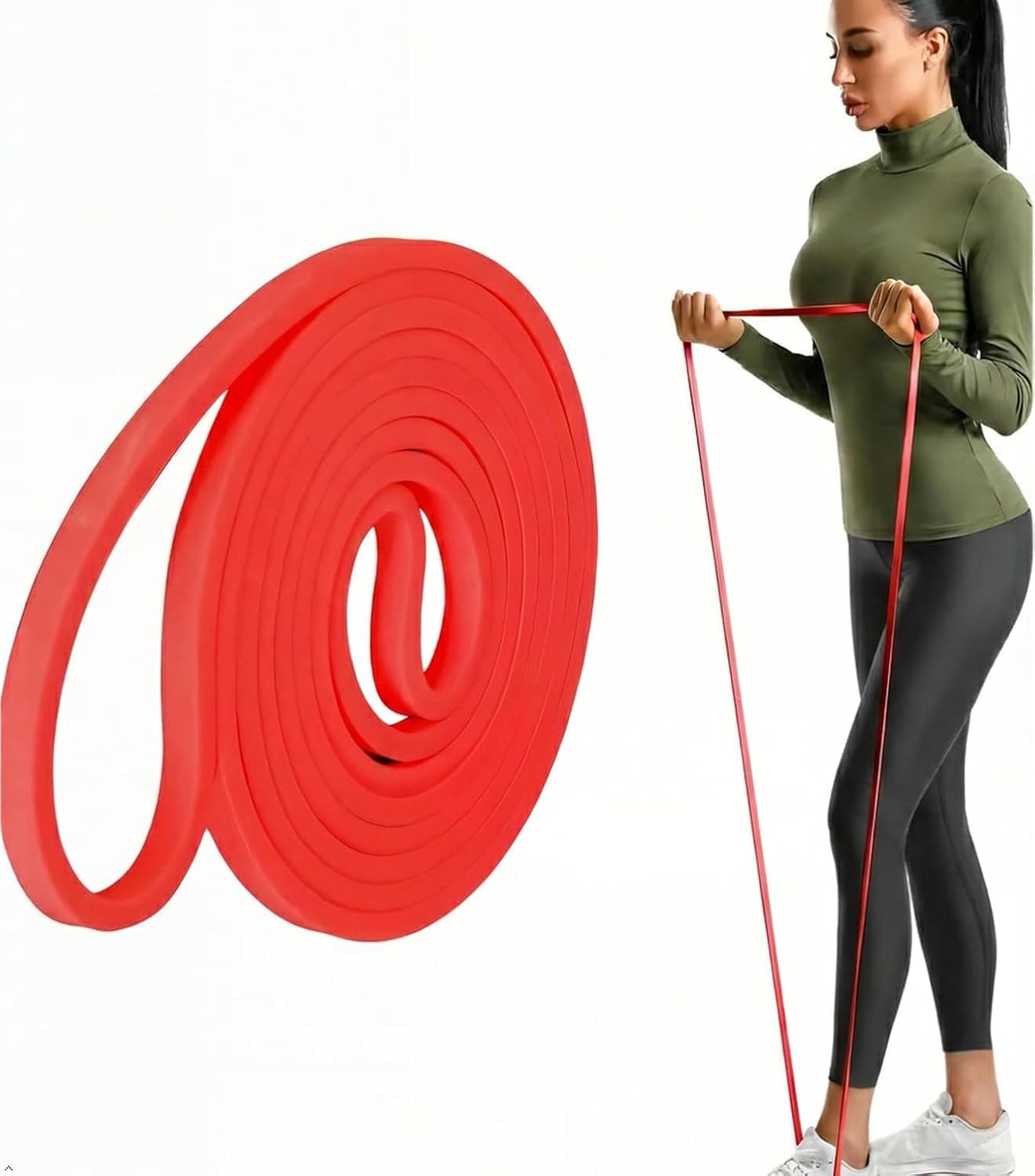 Resistance band - Durable Highly Elastic Band - Fitness Band Pull Up Exercise Band Heavy Duty Strength Workout Bands for gym Weightlifting, Muscle Building, CrossFit, Yoga and Stretching.