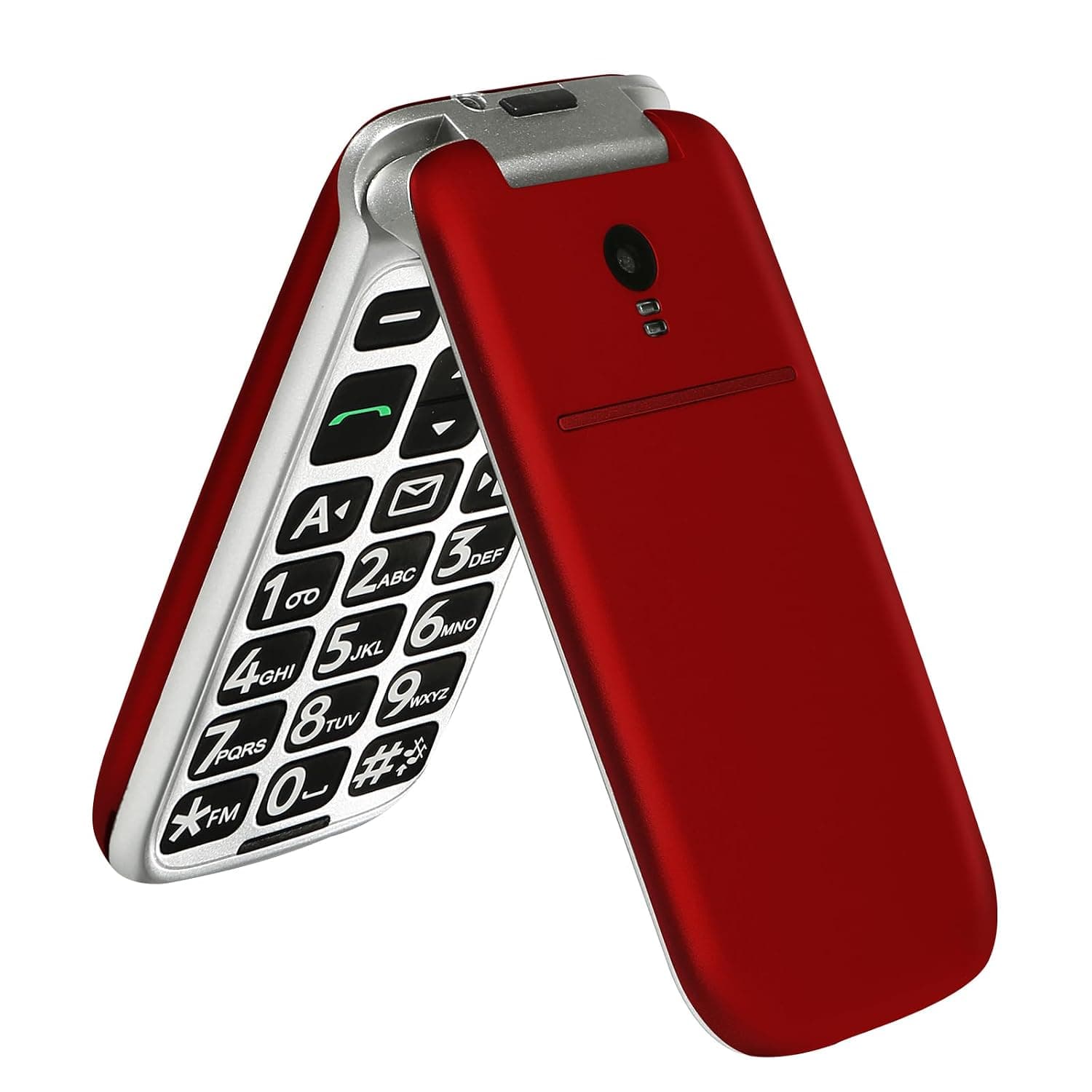 artfone G3 Red - VoLTE Flip Cell Phone for Seniors丨Unlcoked Phones with SOS Button丨Big Button, Loud Volume丨Camera丨Talking Clock丨Speed Dial丨 Hands-free丨Dumb Phone丨Charging Dock丨Talk and Text Only Phone