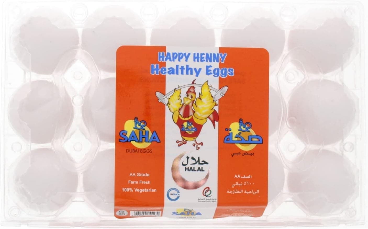 Saha Fresh Chicken Eggs 15-Pieces, Large, White