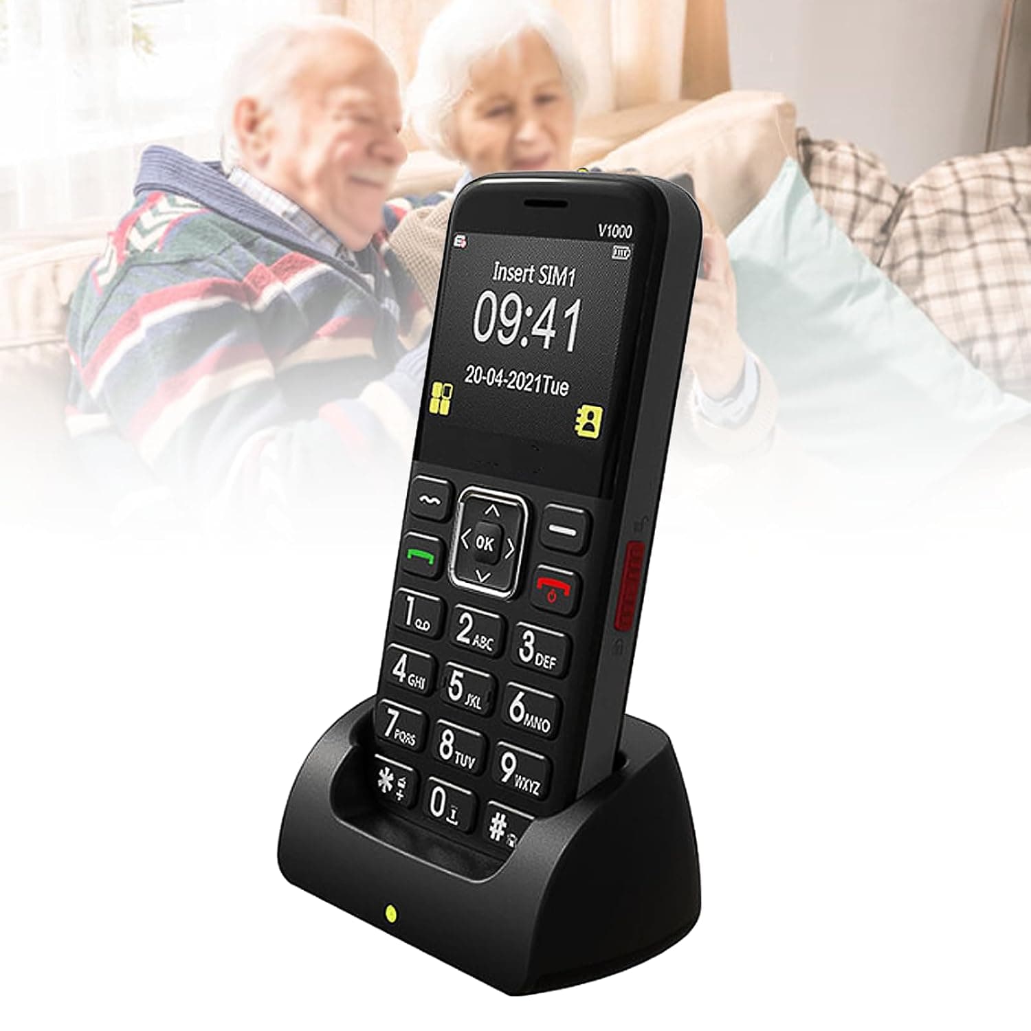 Basic Mobile Phones for the Elderly and Kids, Unlocked Dumb Phones, Cell Phones Without Internet - with Big Buttons, MP3, MP4, Camera, Flashlight, SOS,Black