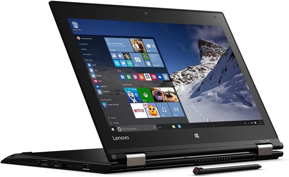 Lenovo (Refurbished) Thinkpad YOGA 260 Ultrabook Business Laptop | intel Core i5-6300U CPU | 8GB RAM | 256GB SSD | 12.5 inch Touchscreen 360° | Windows 11|, black (Renewed)