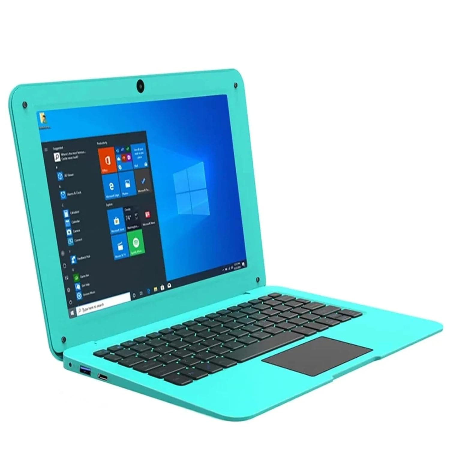 10.1" Laptop Windows 10 Notebook Mini Netbook with 6GB RAM 64GB SSD Ultra Thin Computer PC with Built-in Wi-Fi Bluetooth Mini PC,Blue-6GB+64GB