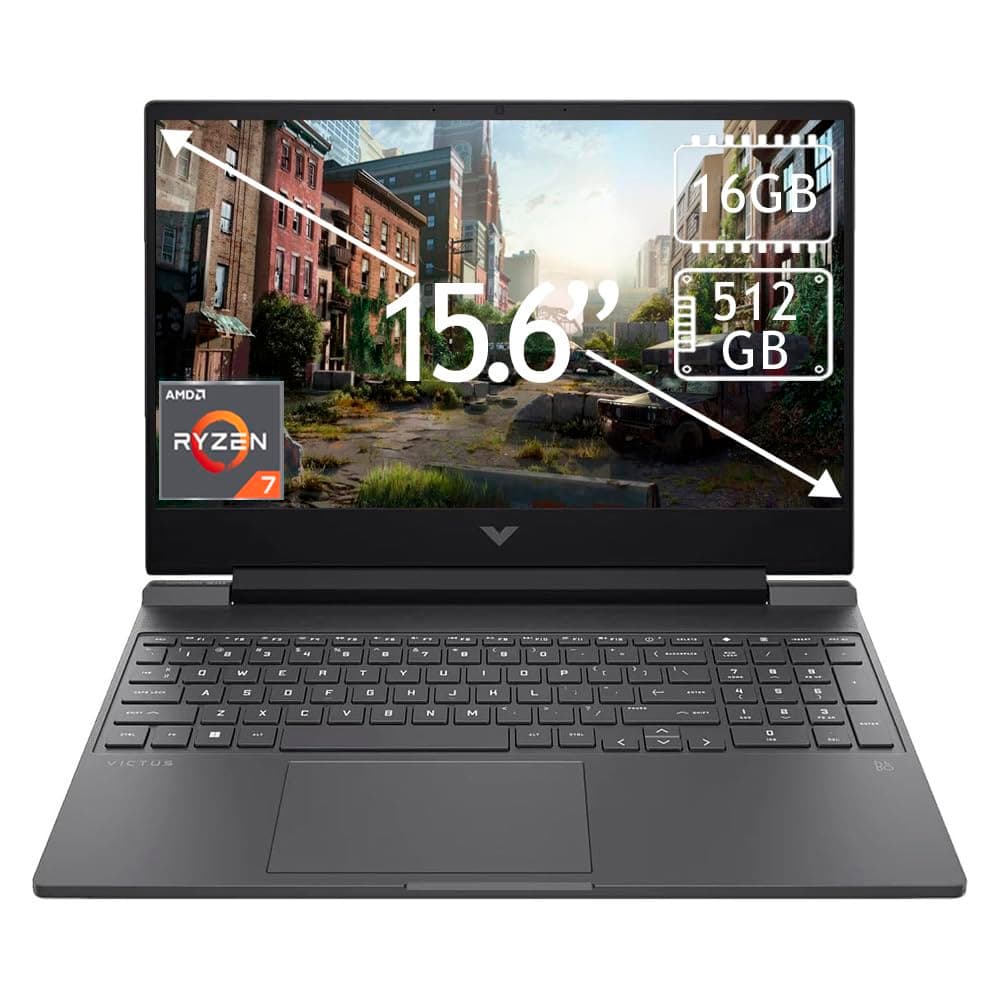 HP Laptop Gamer Victus NVIDIA GeForce RTX 4050 AMD Ryzen 7 7445HS 16GB RAM 512GB SSD 15.6" Windows 11 Home English Keyboard
