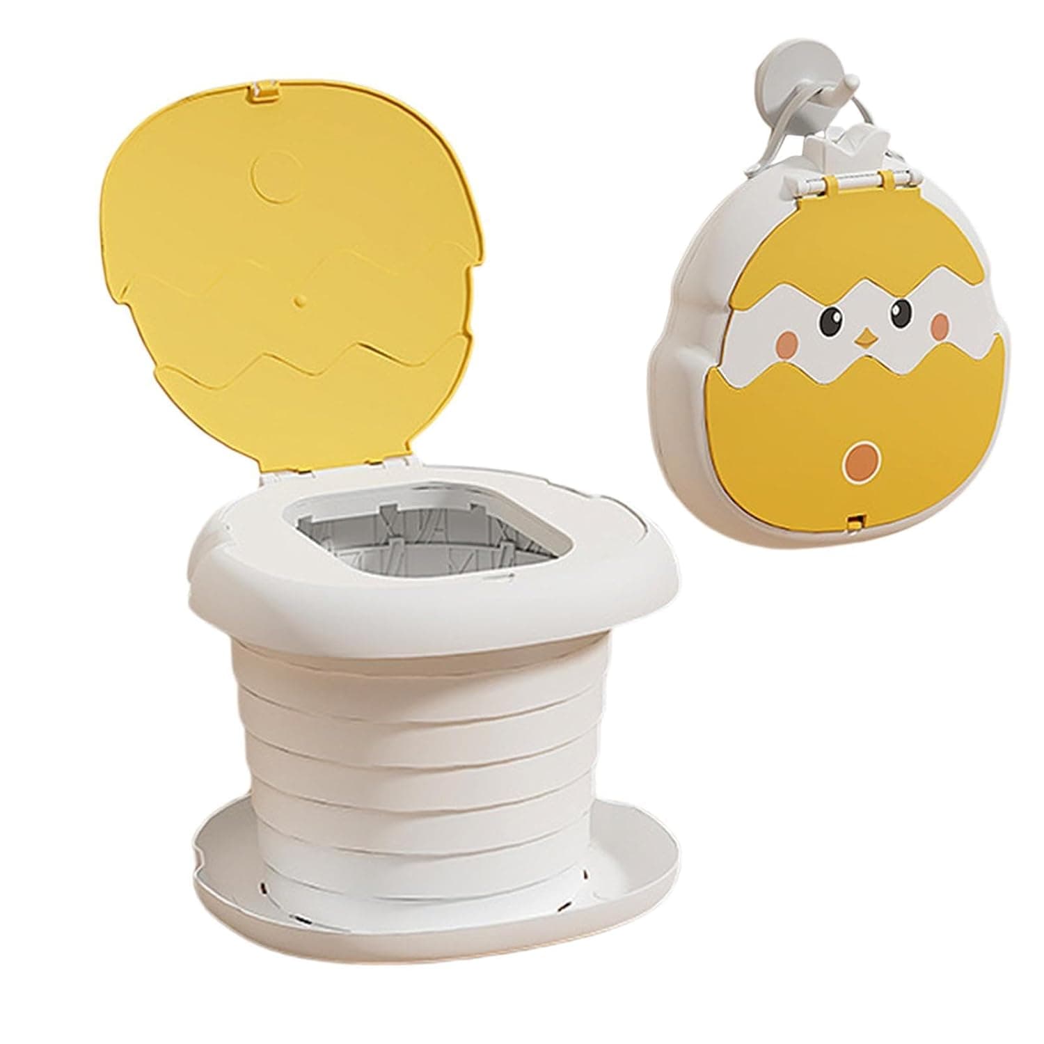 Kid Potty Anti-Tip Ergonomic Children Portable Trash Can | Foldable Potty Seat for Outdoor Bathroom Car Shower Bedroom Floor Camping