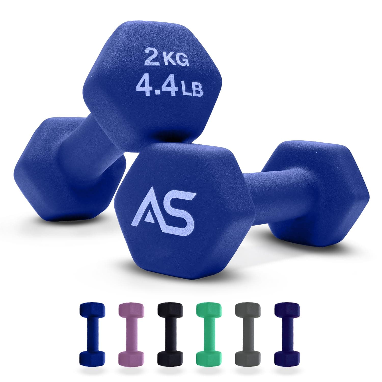 Allure Sphere Neoprene Dumbbell Set For Home Gym Exercise - Anti Slip Fitness Equipment For Pilates, Cardio, Training - Anti Sweat Hex Dumbbells in 1Kg 2Kg 3Kg 4Kg 5Kg In Pair
