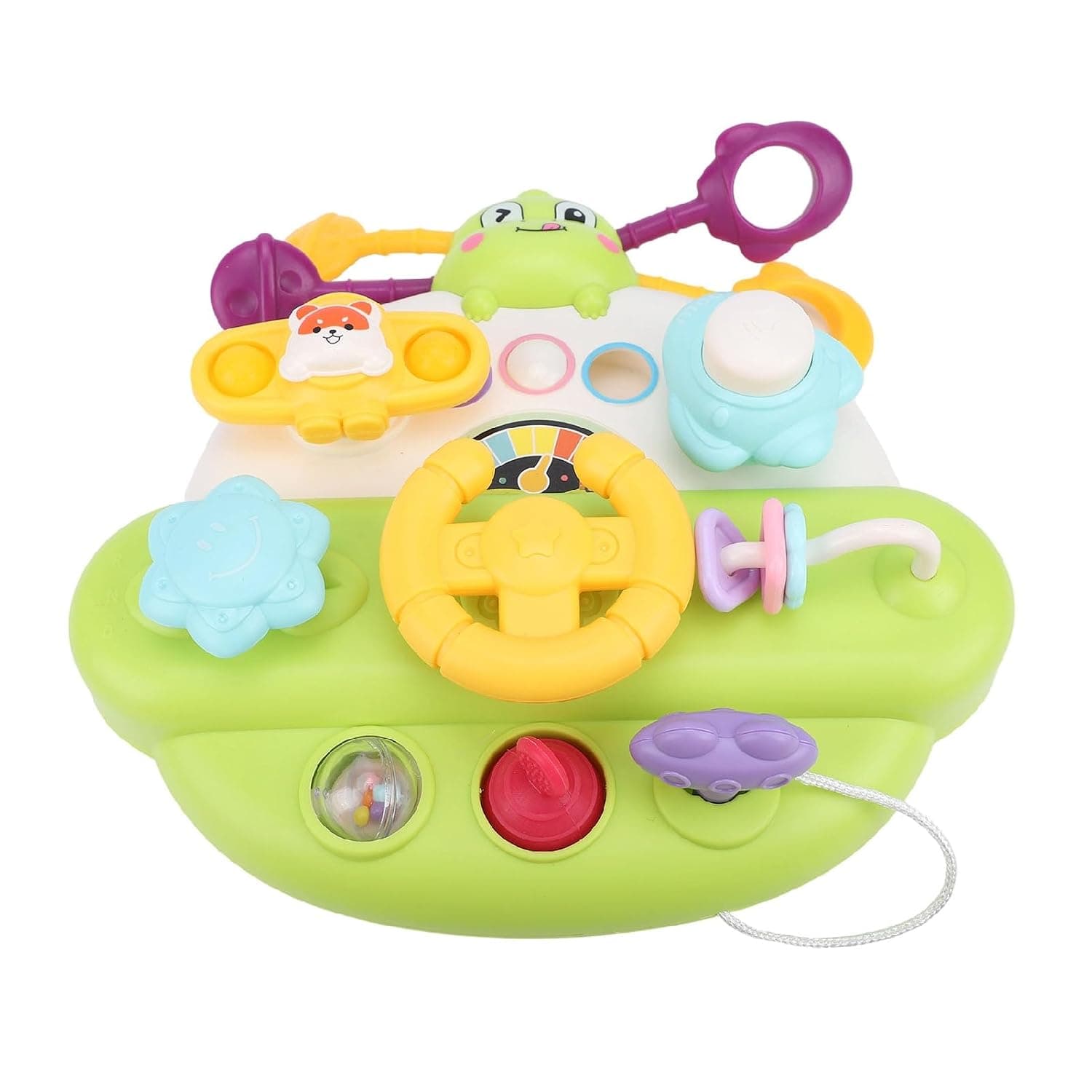 RIZGHWOY Infant Handheld Rattle Toy Shake Grasp Explore 3 in 1 Rattle Toys with Calming Companion for Boys Girls Play