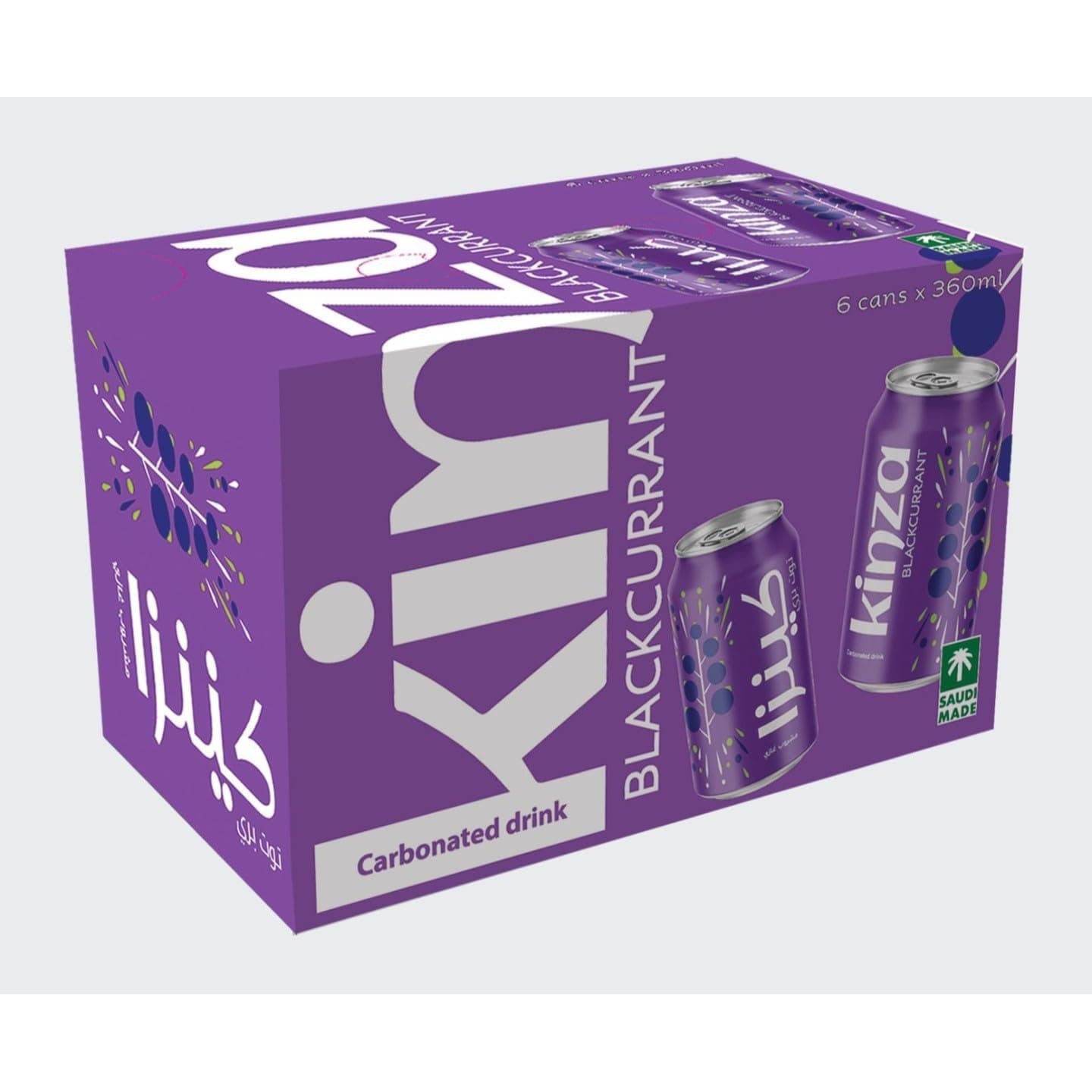 Kinza Blackcurrant Carbonated Soft Drinks 6 x 360 ml