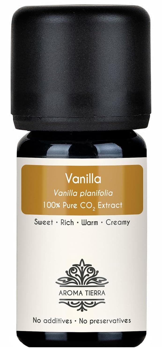 Aroma Tierra Vanilla Extract Oil 5ml - 100% Pure, Natural & Authentic (Vanilla planifolia CO2) - For Relaxation, Skin, Food, Flavoring, Perfumery, Diffuser