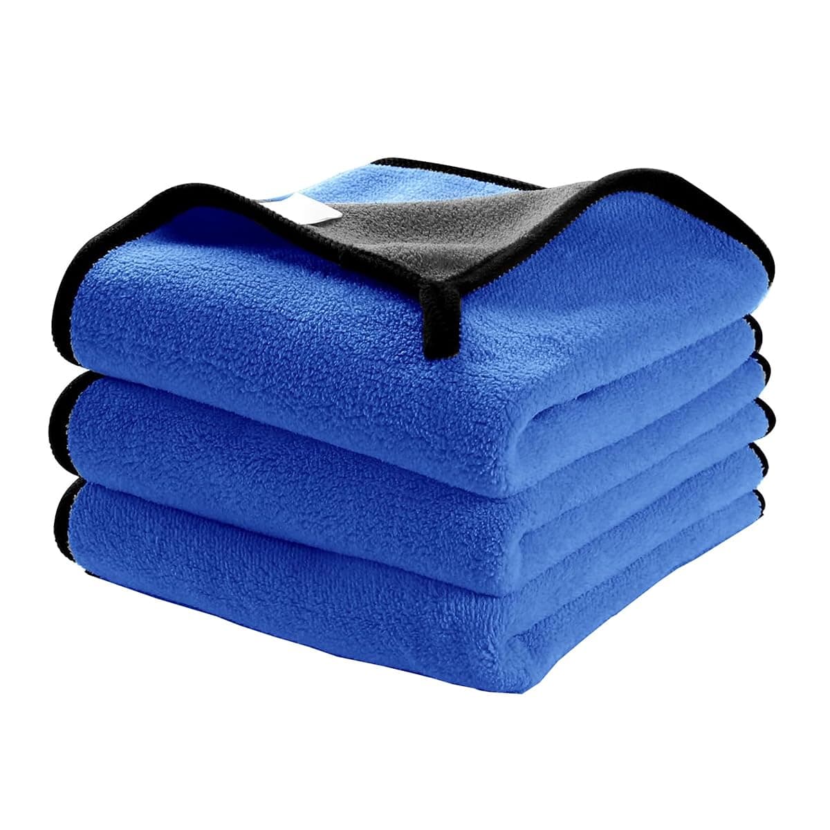 ALMEKAQUZ 3Pcs Wash Towels, High Density Car Wash Towel, Coral Double Thickness Car Wipe, Absorbent Wipe, Glass Cleaning Towel, Reusable Scratch Free Cleaning Cloth(Blue)