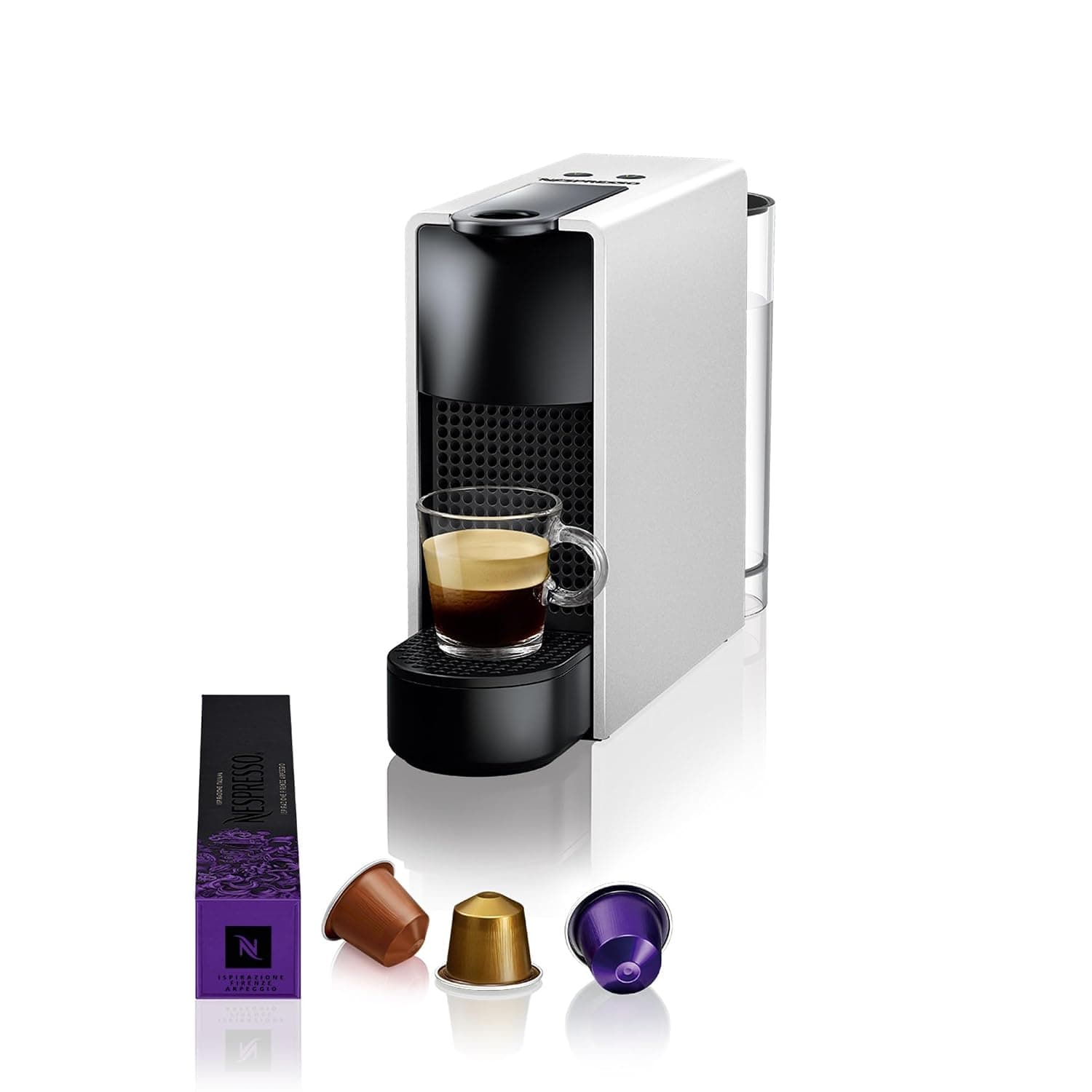 Nespresso Essenza Mini C30 Espresso Capsule Coffee Machine, 0.6 L, 19 Bar Pressure, Silver