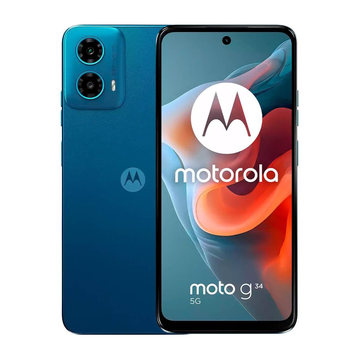 Motorola Moto G34 Dual-SIM 128GB ROM + 4GB RAM (GSM Only | No CDMA) Factory Unlocked 5G Smartphone (Ocean Green) - International Version