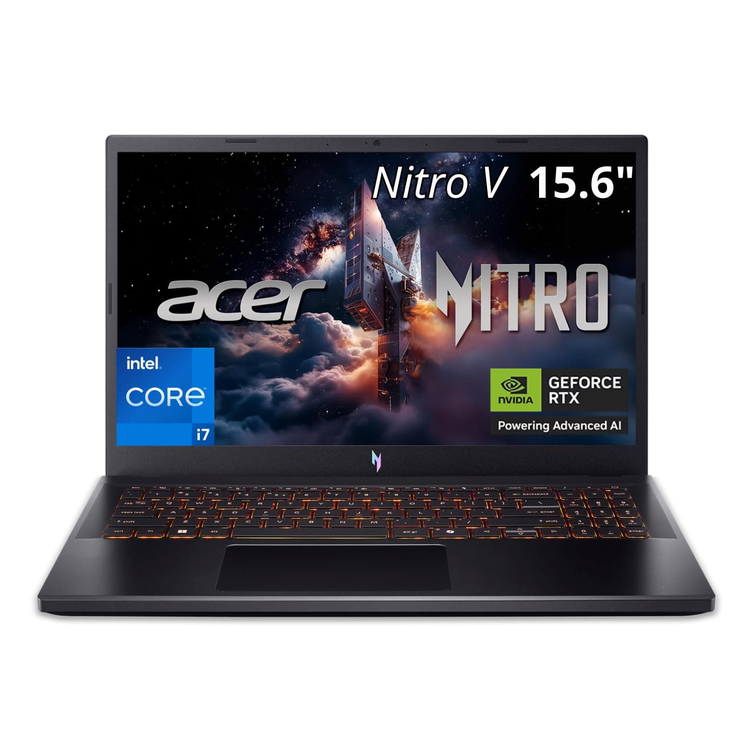 Acer Nitro V 15in Gaming Laptop ANV15-52 Black 16GB RAM 512GB SSD | FHD IPS 165Hz display, Intel Core i7-13620H, NVIDIA RTX 5060 graphics, WiFi 6E, backlit keyboard, Windows 11