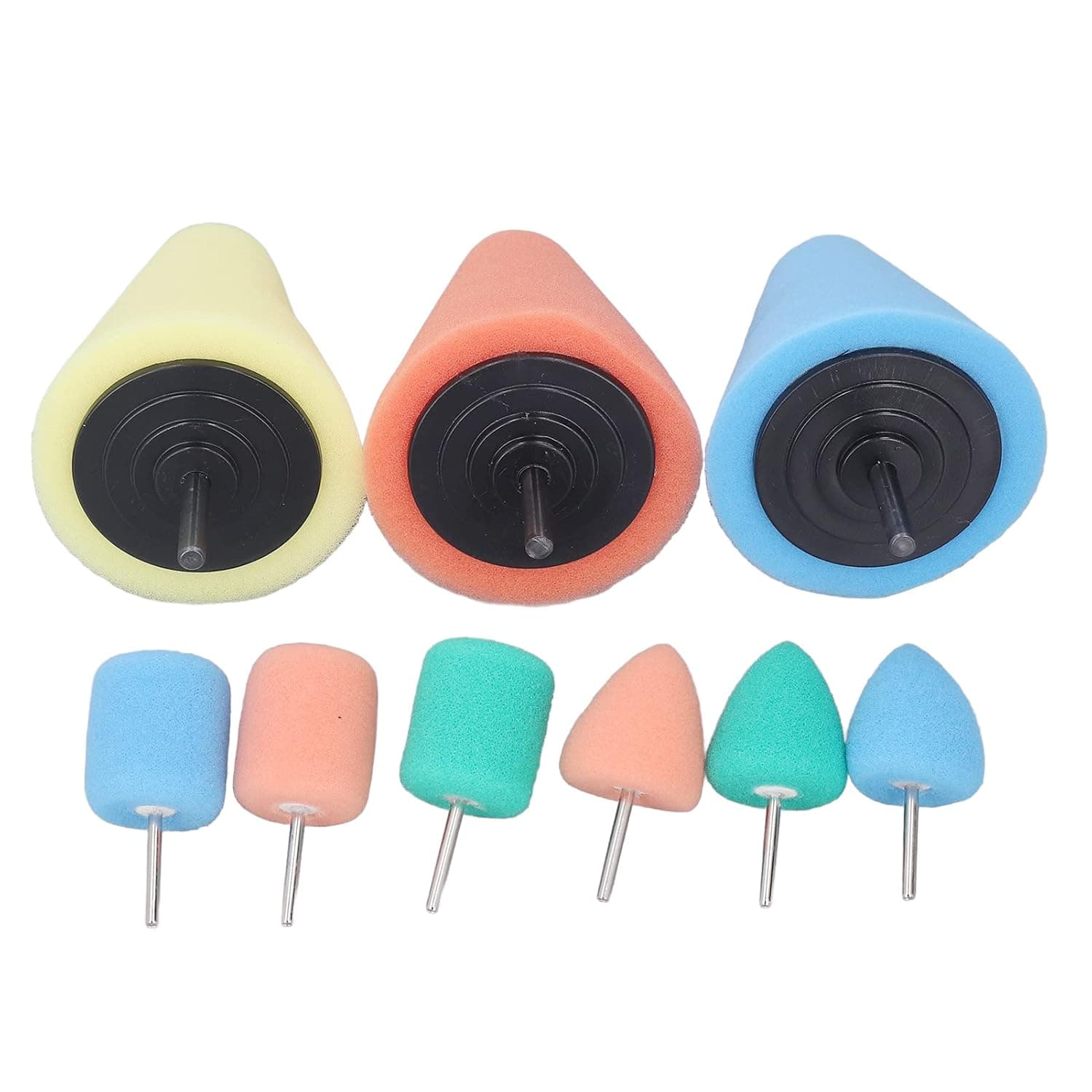 Polishing Cone Metal Sponge Buffing Ball for Car Wheel Hub Care Automotive Body Repair Tools, Reusable Durable Polish Pads for Drills Grinders 9pcs