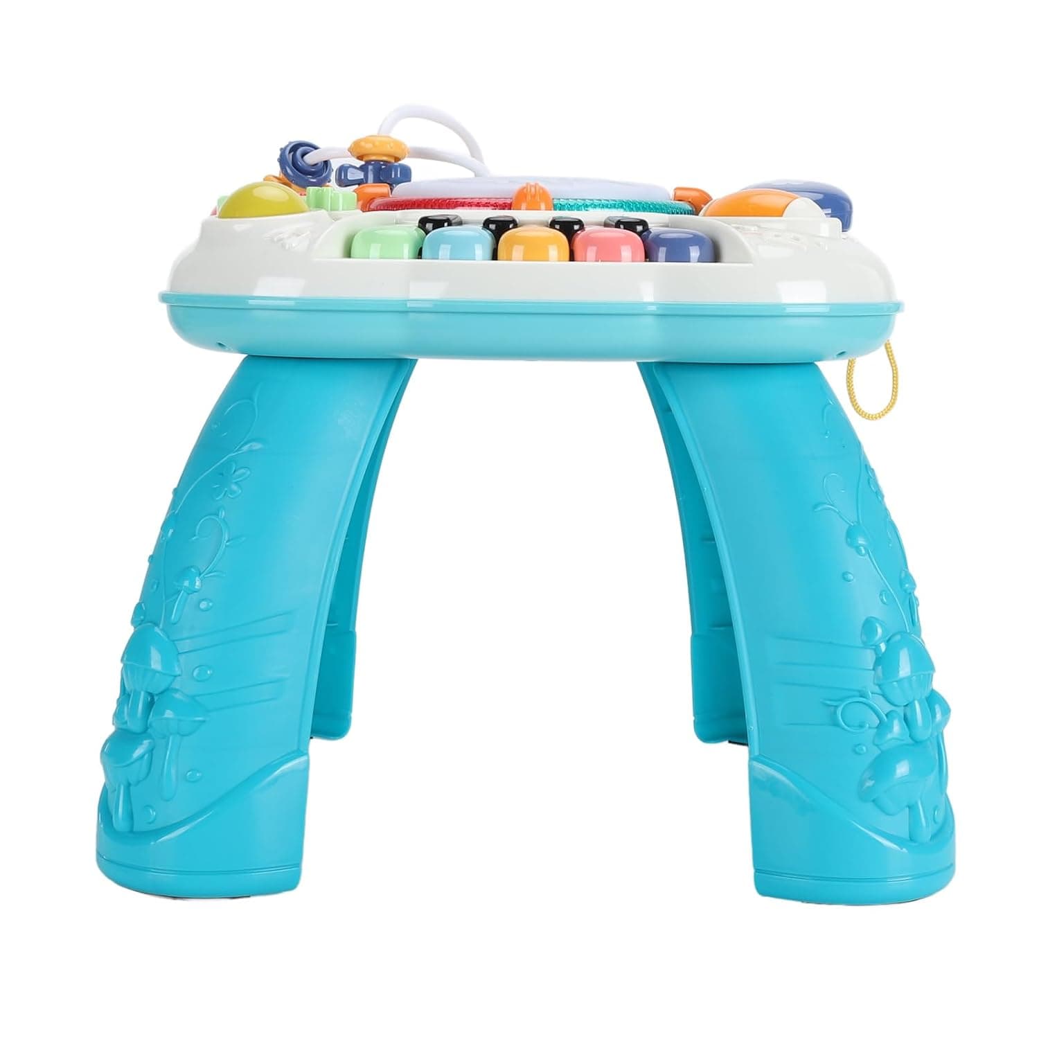 Asixxsix Baby Activity Table, Multifunctional Musical Learning Center with Sound and Light, Toddler Activity Table for Infants and Toddlers with Detachable Legs and Piano Keyboard