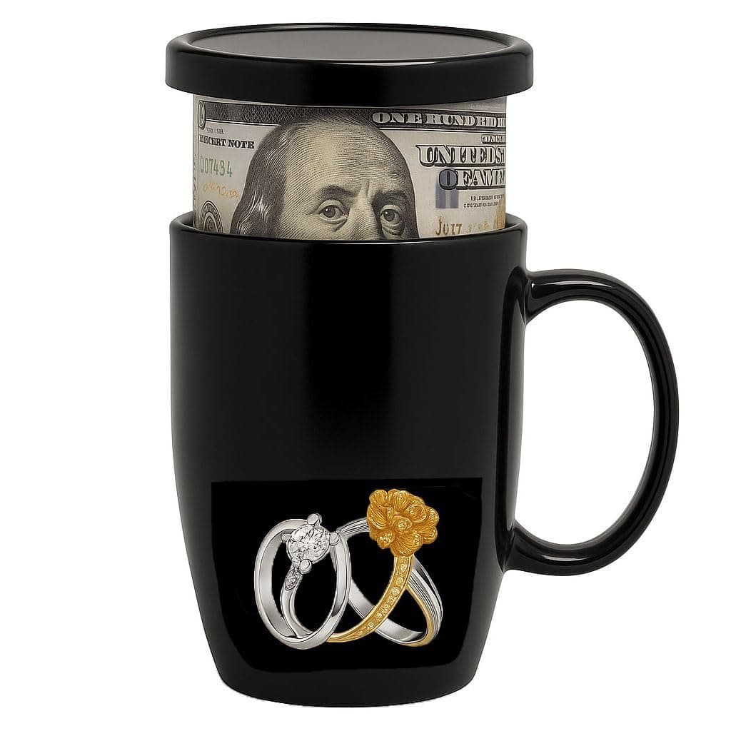 Secret Stash Coffee Cup Diversion Safe – Hidden Compartment Mug for Cash, Jewelry, and Keys | Realistic Design, Discreet Home or Travel Safe Hide Money Fake Can Storage Containers Hiding Box Bottle