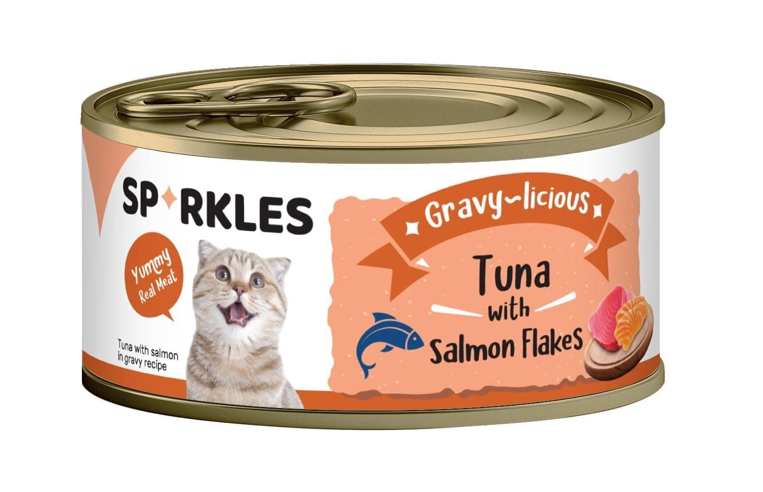 Sparkles | Wet Food for Adult Cat with Tuna and Salmon Flakes in Gravy 80g