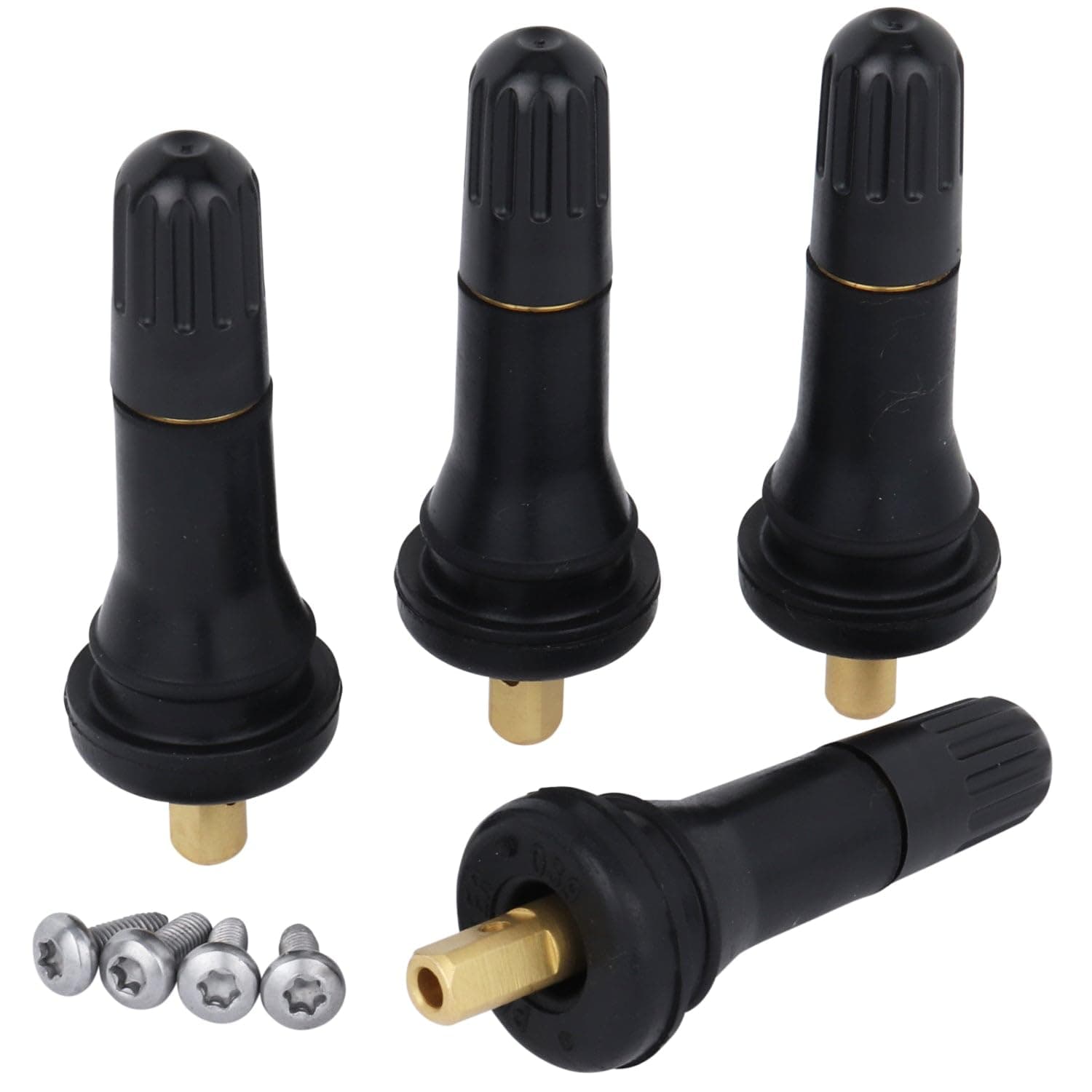 Milton Snap-in Tire Valve Stem for Tubeless 0.453-in Rim Holes, Rubber Parallel Keyway on Standard Vehicle and Light Trucks Tires