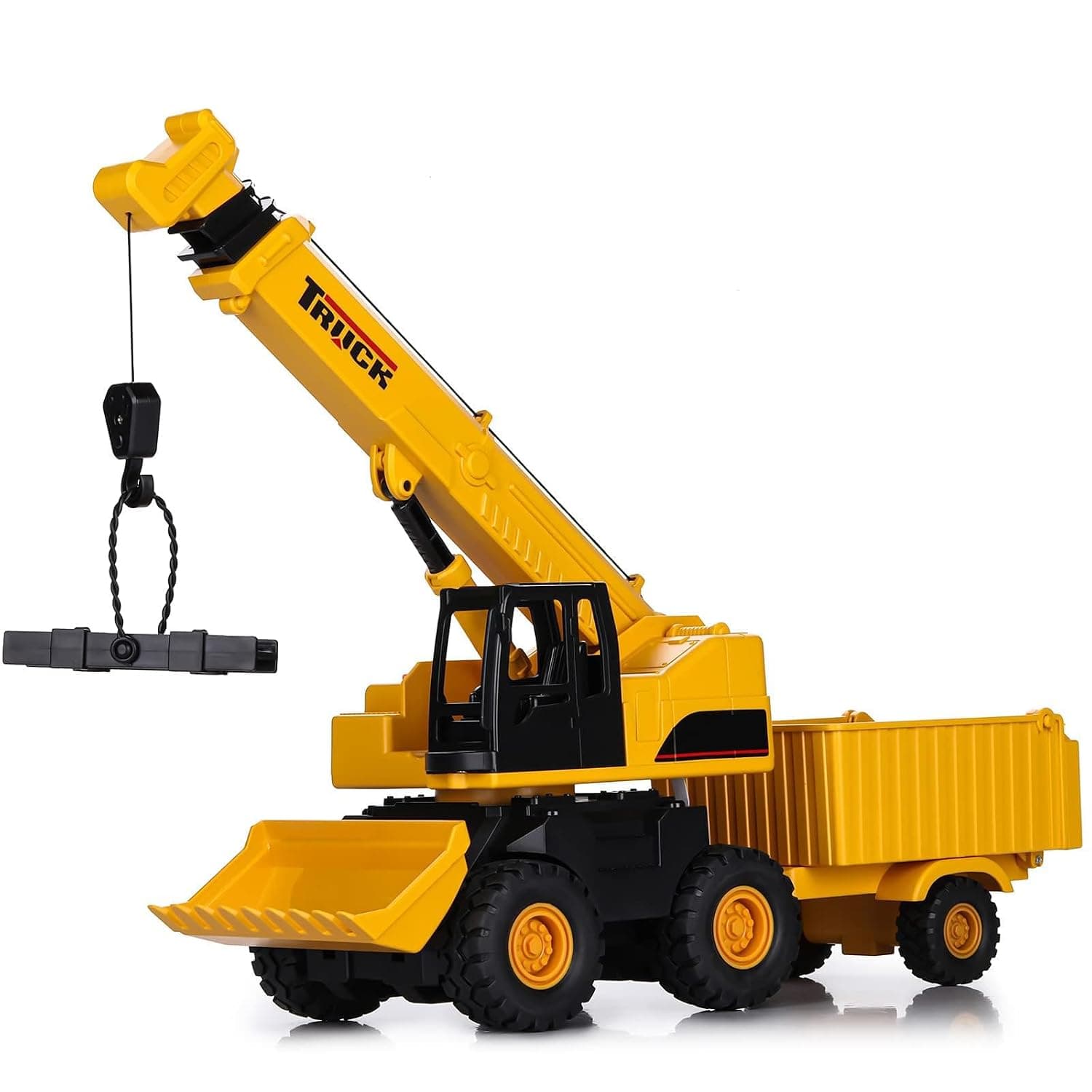 3-in-1 Crane Toy Truck Set - Friction-Powered Construction Vehicles for Boys Ages 3-7, Includes Crane, Dump Truck & Transport with Moving Parts (STEM Learning Toy, Birthday Gift for Toddlers)