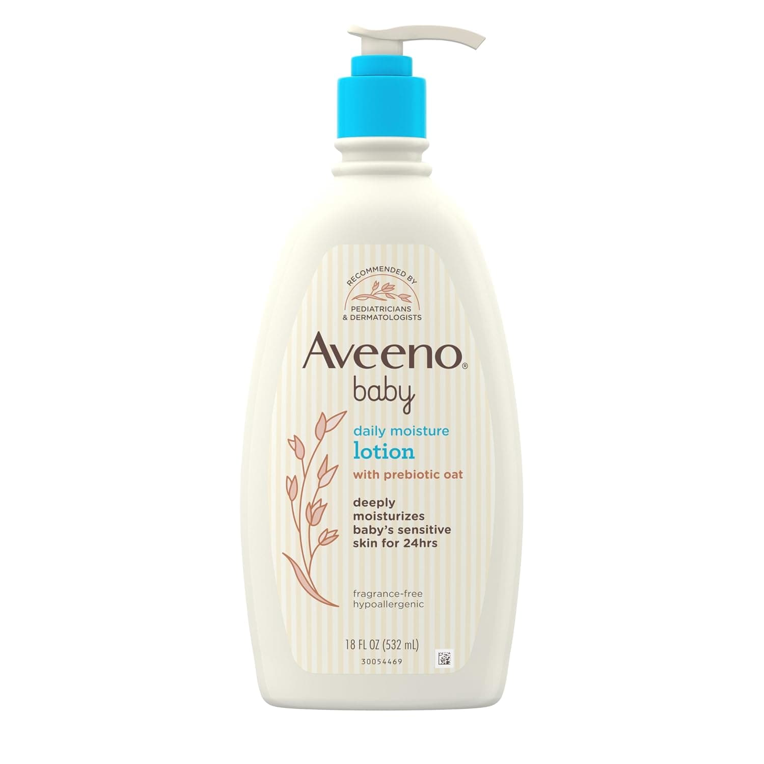 Aveeno Baby Daily Moisture Moisturizing Lotion for Delicate Skin with Natural Colloidal Oatmeal & Dimethicone, Hypoallergenic, Fragrance-, Phthalate- & Paraben-Free, 18 fl. oz (Package may vary)