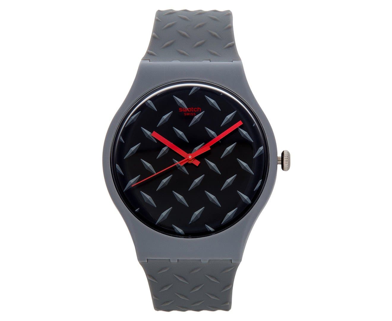 Swatch Text-ure Matte Black Dial Grey Plastic Rubber Quartz Men's Watch SUOM102