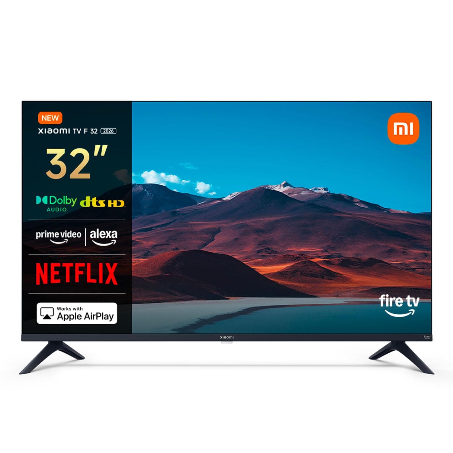 XIAOMI TV F 32, 32 Inch (81 cm), HD, Smart TV, Fire TV, Dolby Audio™, DTS Virtual:X, DTS-HD, Alexa Voice Control, Works with Apple AirPlay