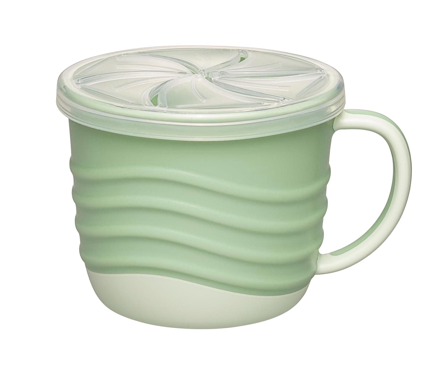 NIP Eco-Friendly Organic Snack Box for Toddlers: BPA-Free, Portable Snack Cup & Water Cup, Leakproof Silicone Snack Catcher with Lid & Handle, Baby Feeding, Made in Germany,Green
