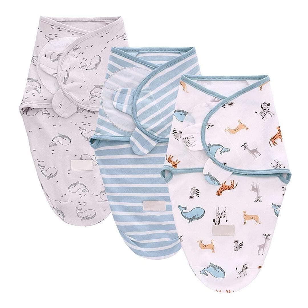 Bolivia's Baby Blankets, 3 Pack Adjustable Swaddle Wrap for Newborn and Infant, 100% Breathable Cotton Sleeping Bag for 0-6 Months, Soft Unisex Swaddling Blanket for Better Sleep Comfort