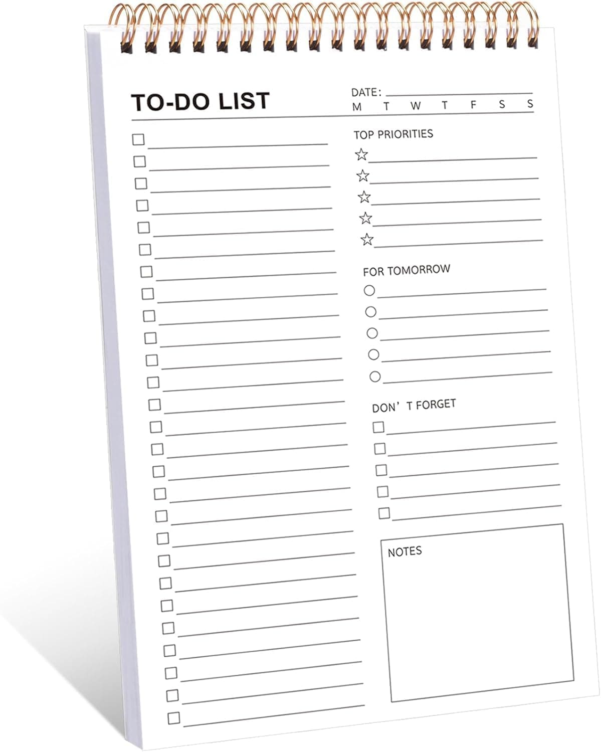 To Do List Pad, Tear Off Daily Planner Notebook with Double Sided Pages, 52 Sheets Task Organizer with Thick 100GSM Paper for Work School and Personal Planning, 9.8 x 6.7 Inch, 1 Pack