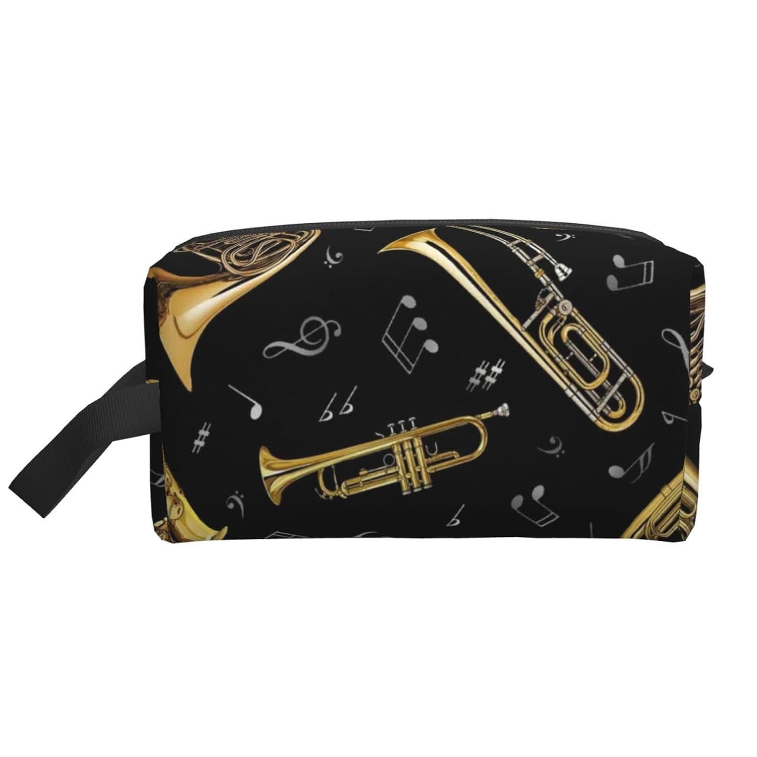 Toiletry Bag, Musical Instruments | Padded Large Makeup Bags with Handle for Travel Essentials, Toiletries Cosmetics Shaving Accessories Gym