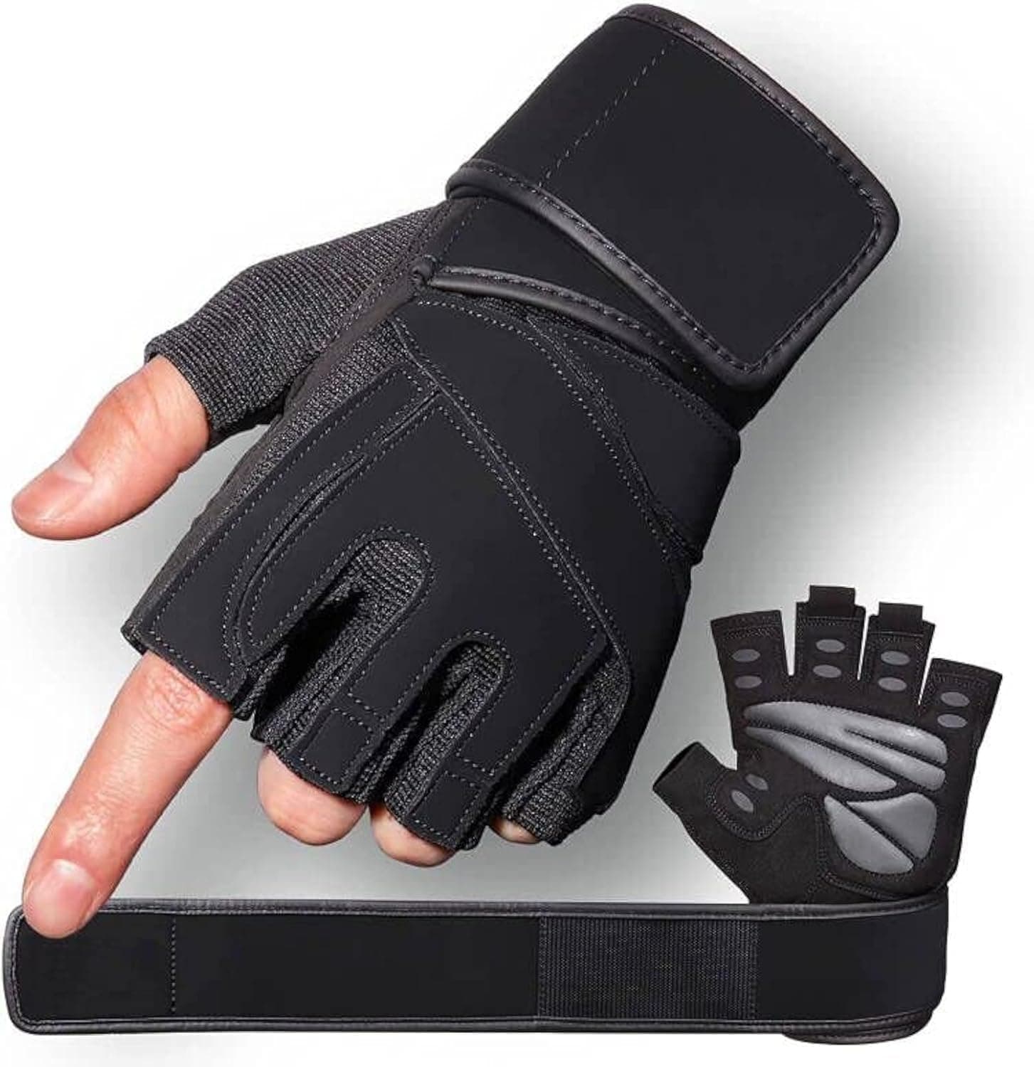 Workout Gloves Mens and Women Weight Lifting Gloves with Wrist Support for Gym Training, Full Palm Protection for Fitness, Weightlifting, Exercise, Hanging, Pull ups