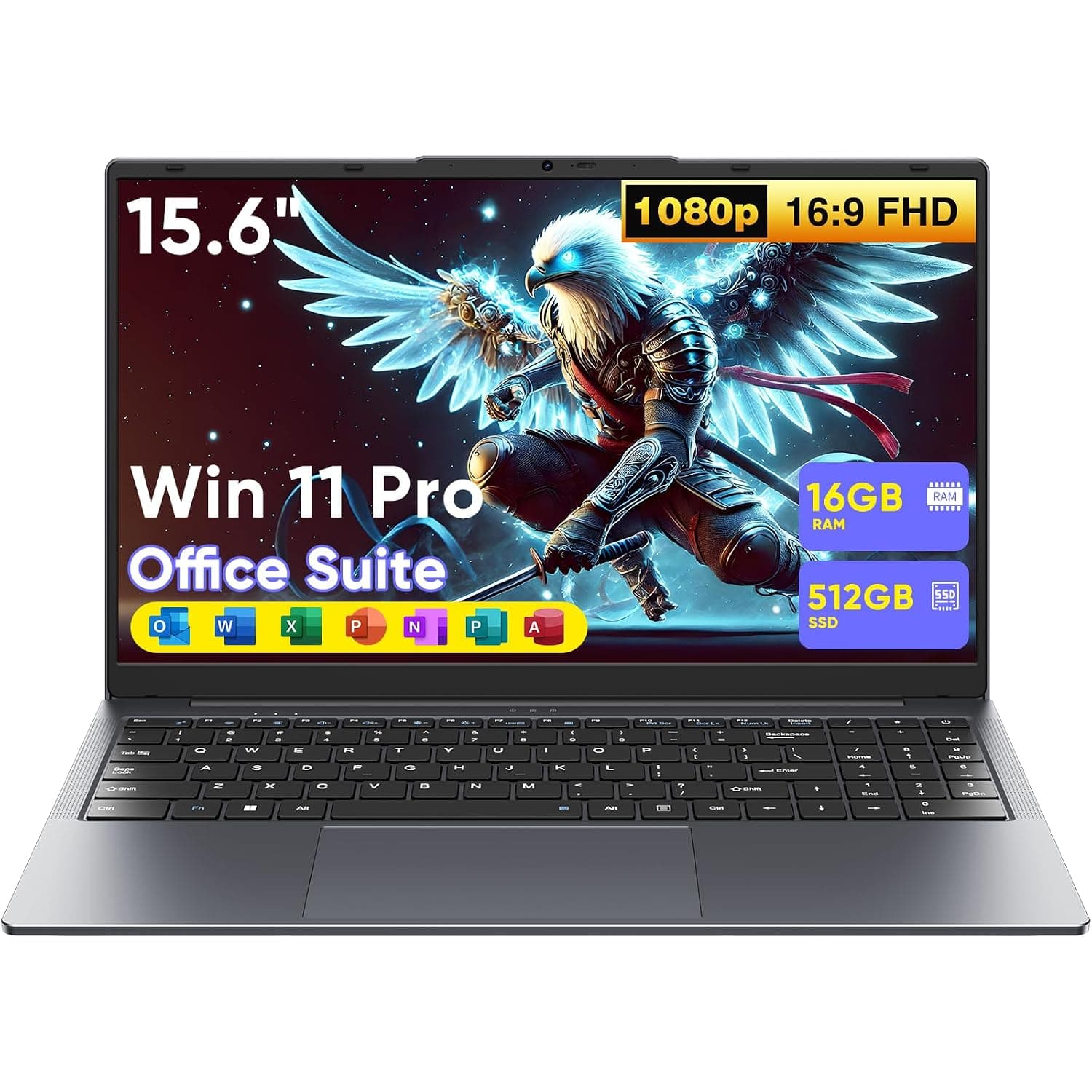 15.6" Laptop Computer,Win 11 pro Core m3 (up to 3.40 GHz) 16GB RAM 512GB SSD, Ultra-Thin and Lightweight Notebook PC with FHD 1920x1080 Display,Dual Band WiFi 5, BT5.0