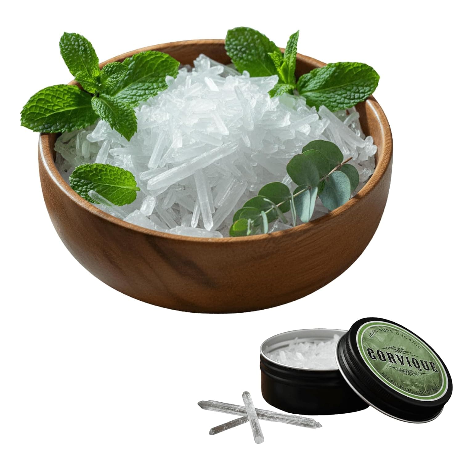 100% Pure Menthol Crystals by Gorvique - for Aromatherapy Diffusers, Sauna, and Steam Inhalation - 25g Potent Peppermint Scent for DIY Shower Steamers, Relaxing Bath Salts, Yoga & Meditation