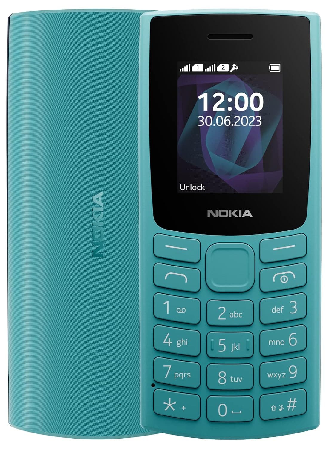 Nokia 105 (2023) Dual-SIM Factory Unlocked 2G Keypad phone (Cyan) - International Version
